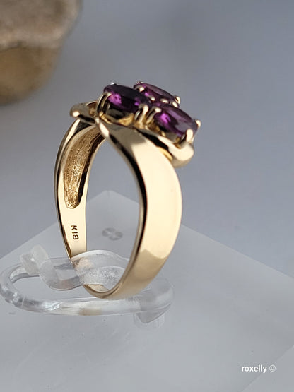 ❤️18k Size 6.75 Precious Solid Yellow Gold Tourmaline and Genuine Diamond Ring!