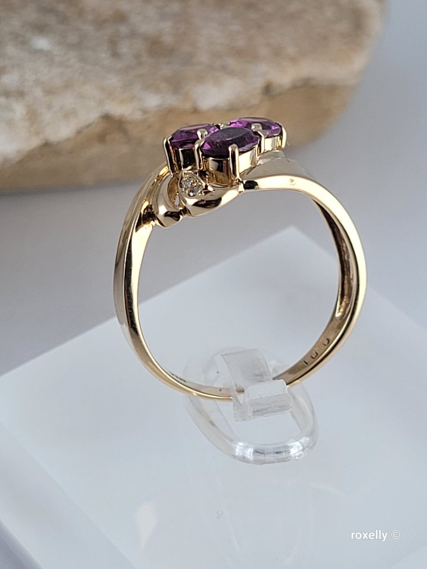 ❤️18k Size 6.75 Precious Solid Yellow Gold Tourmaline and Genuine Diamond Ring!