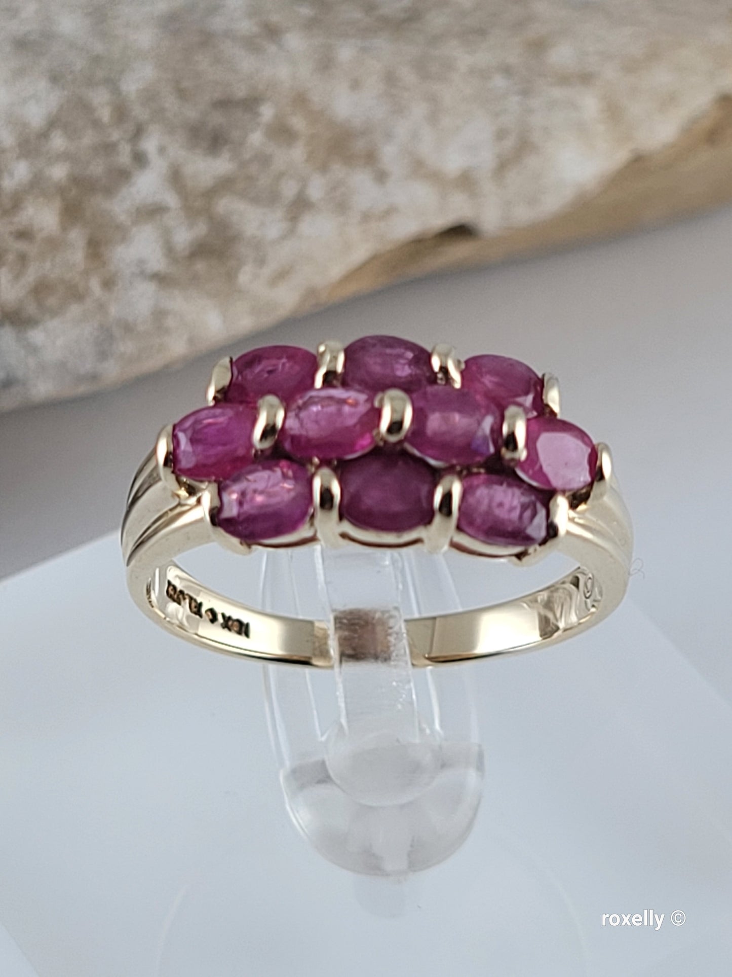❤️10k Size 9 Beautiful Solid Yellow Gold Rubies Gemstones Ring!