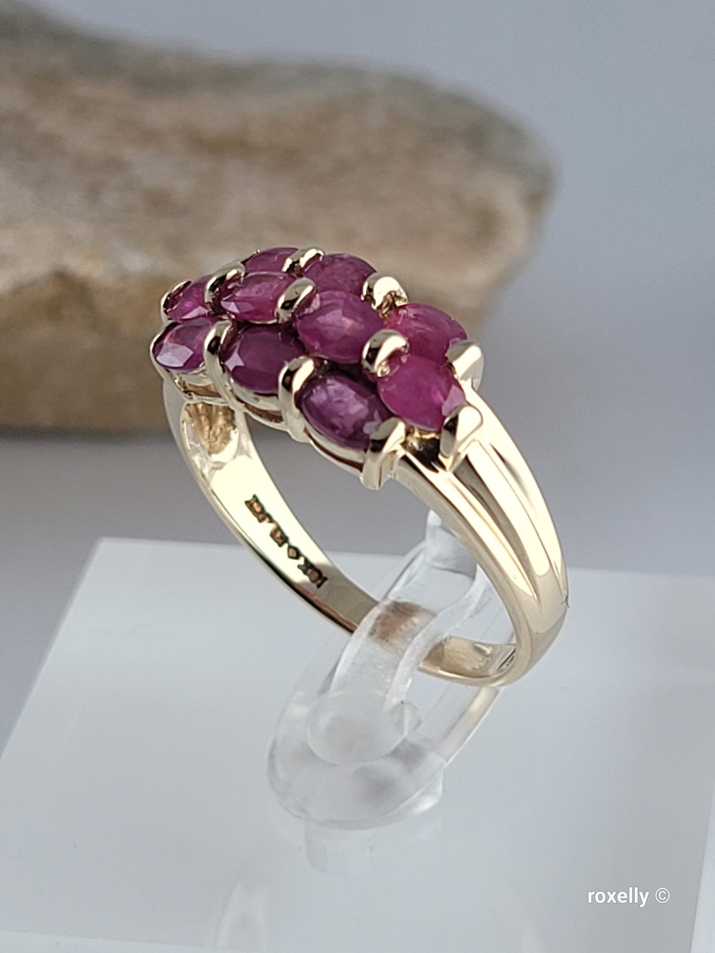 ❤️10k Size 9 Beautiful Solid Yellow Gold Rubies Gemstones Ring!