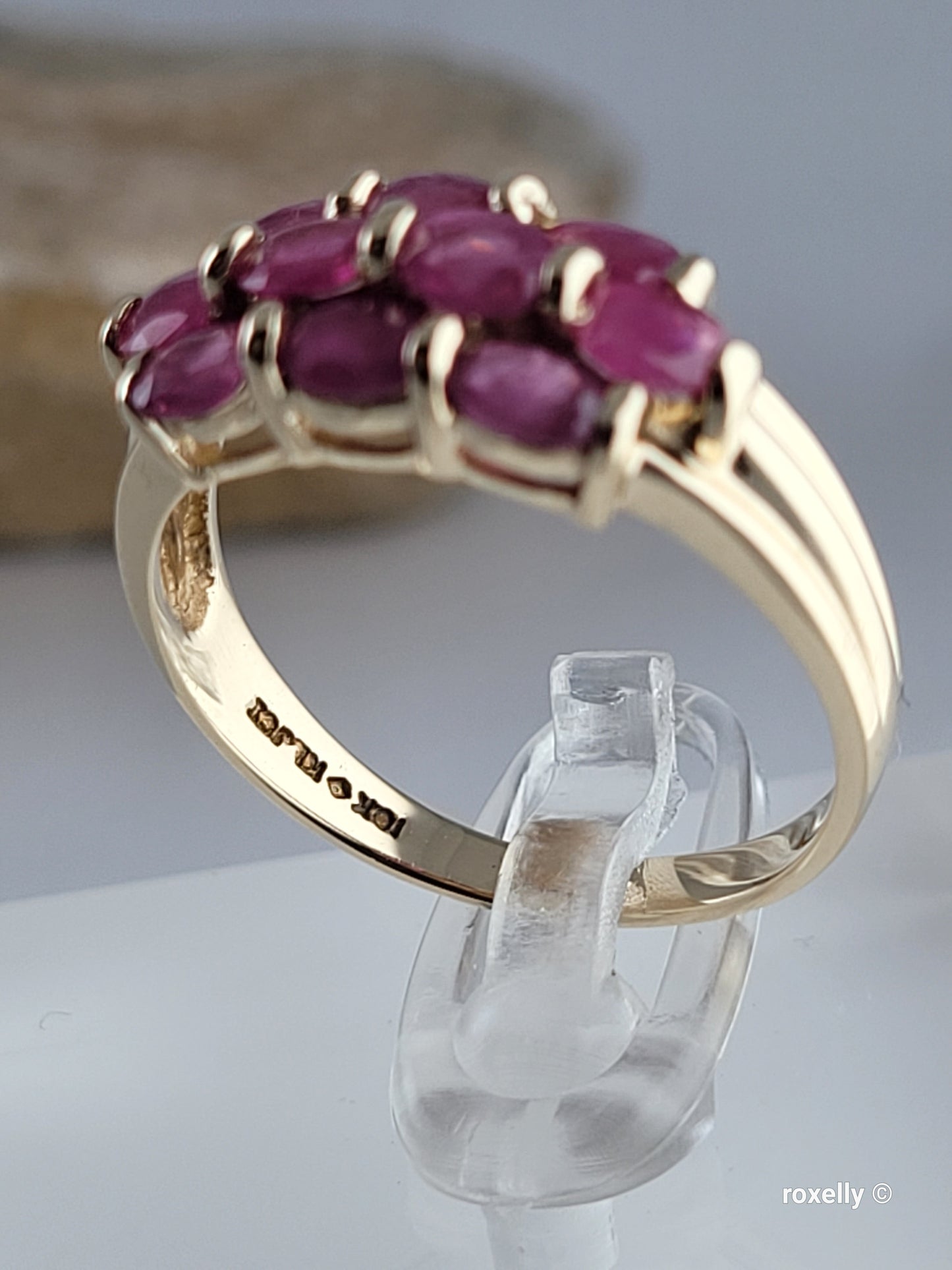 ❤️10k Size 9 Beautiful Solid Yellow Gold Rubies Gemstones Ring!