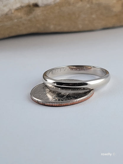 ❤️14k Size 6.75 Beautiful Solid White Gold Band Ring!