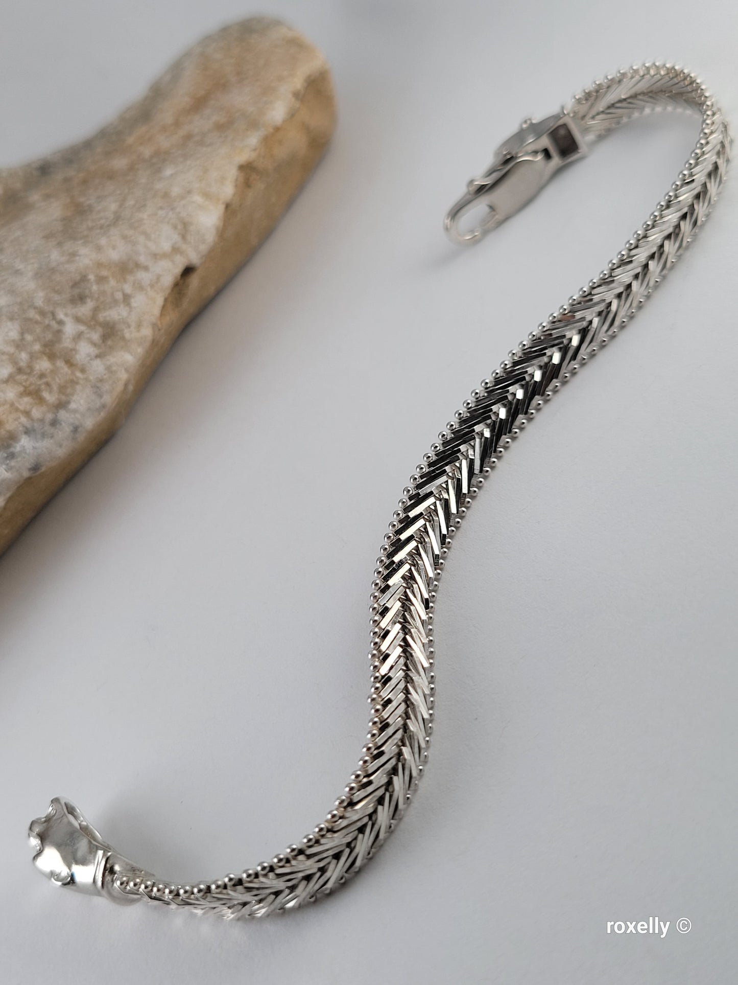 ❤️925 Precious Sterling Silver Panther-Head Imperial Link Design Milor Italian Bracelet!