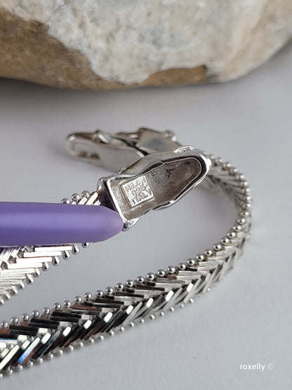 ❤️925 Precious Sterling Silver Panther-Head Imperial Link Design Milor Italian Bracelet!