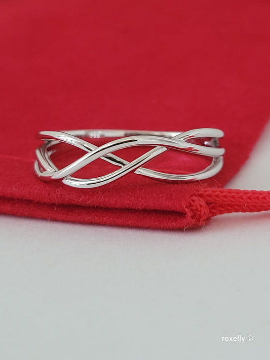 ❤️14k Size 8 Precious Solid White Gold Open Design Ring!