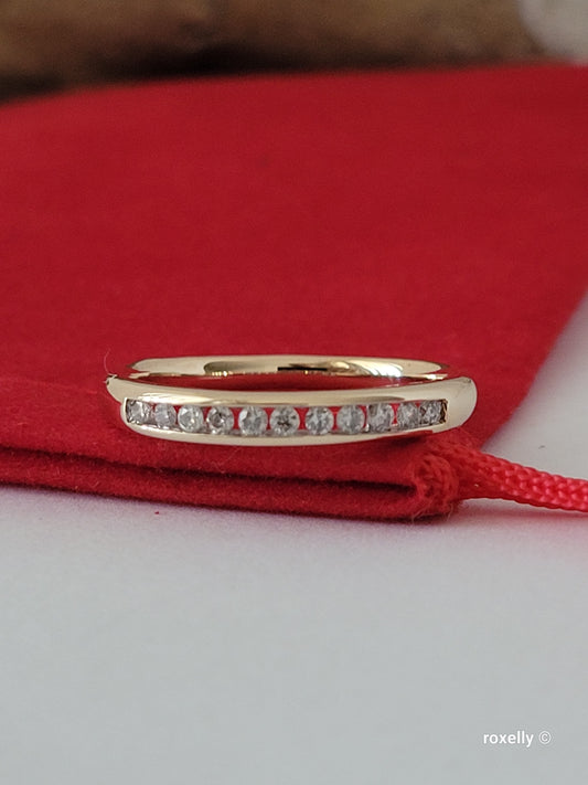 ❤️10k Size 7 Beautiful Solid Yellow Gold Genuine Diamonds Band Ring!