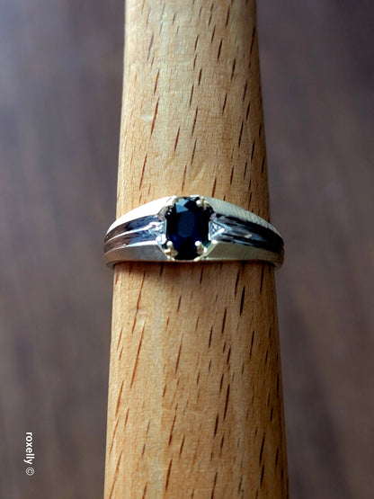 ❤️10k Size 10 Beautiful Solid Yellow Gold Sapphire Gemstone Ring!