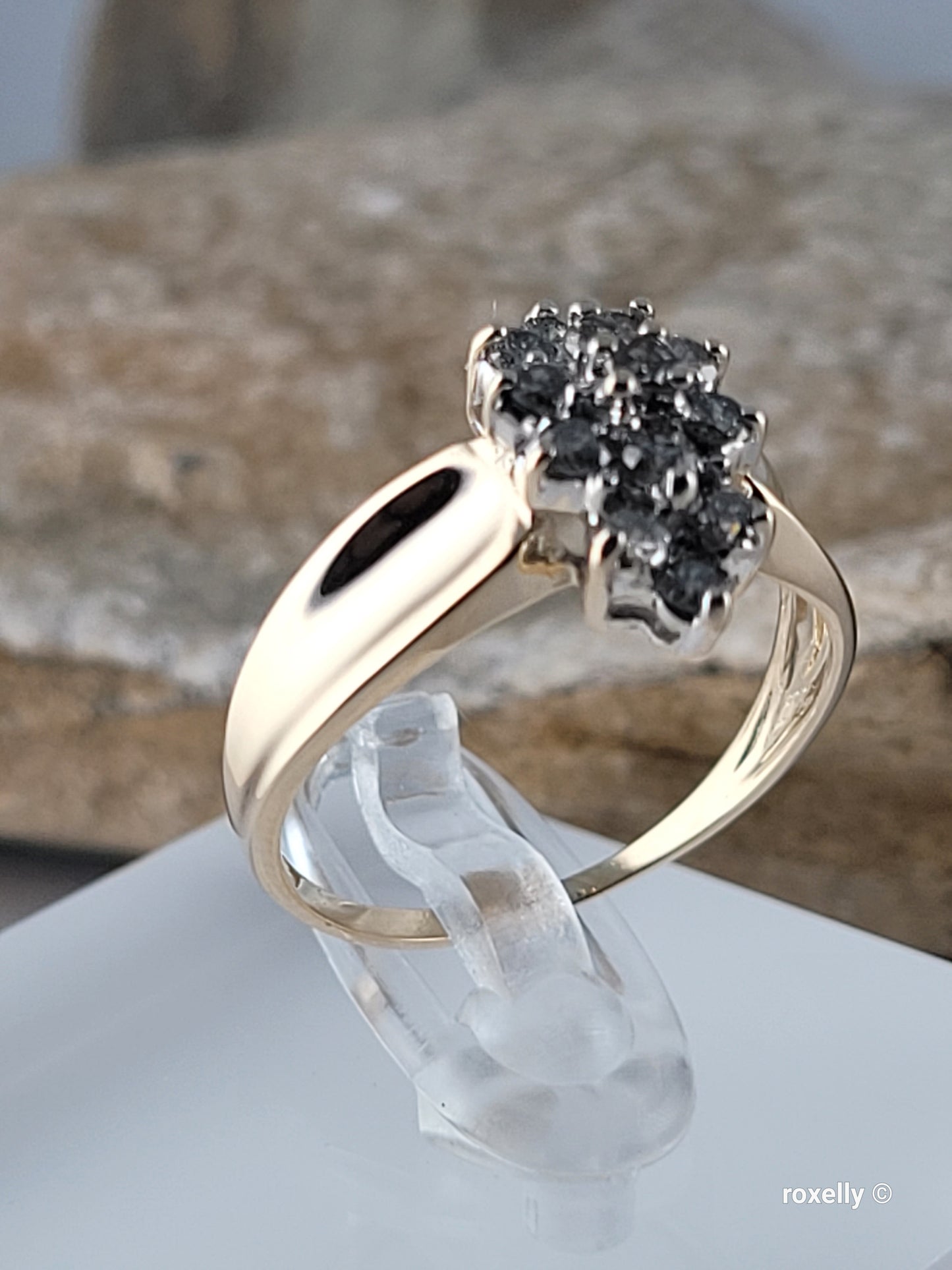 ❤️10k Size 7 Precious Solid Yellow Gold Genuine Diamond Cluster Ring!