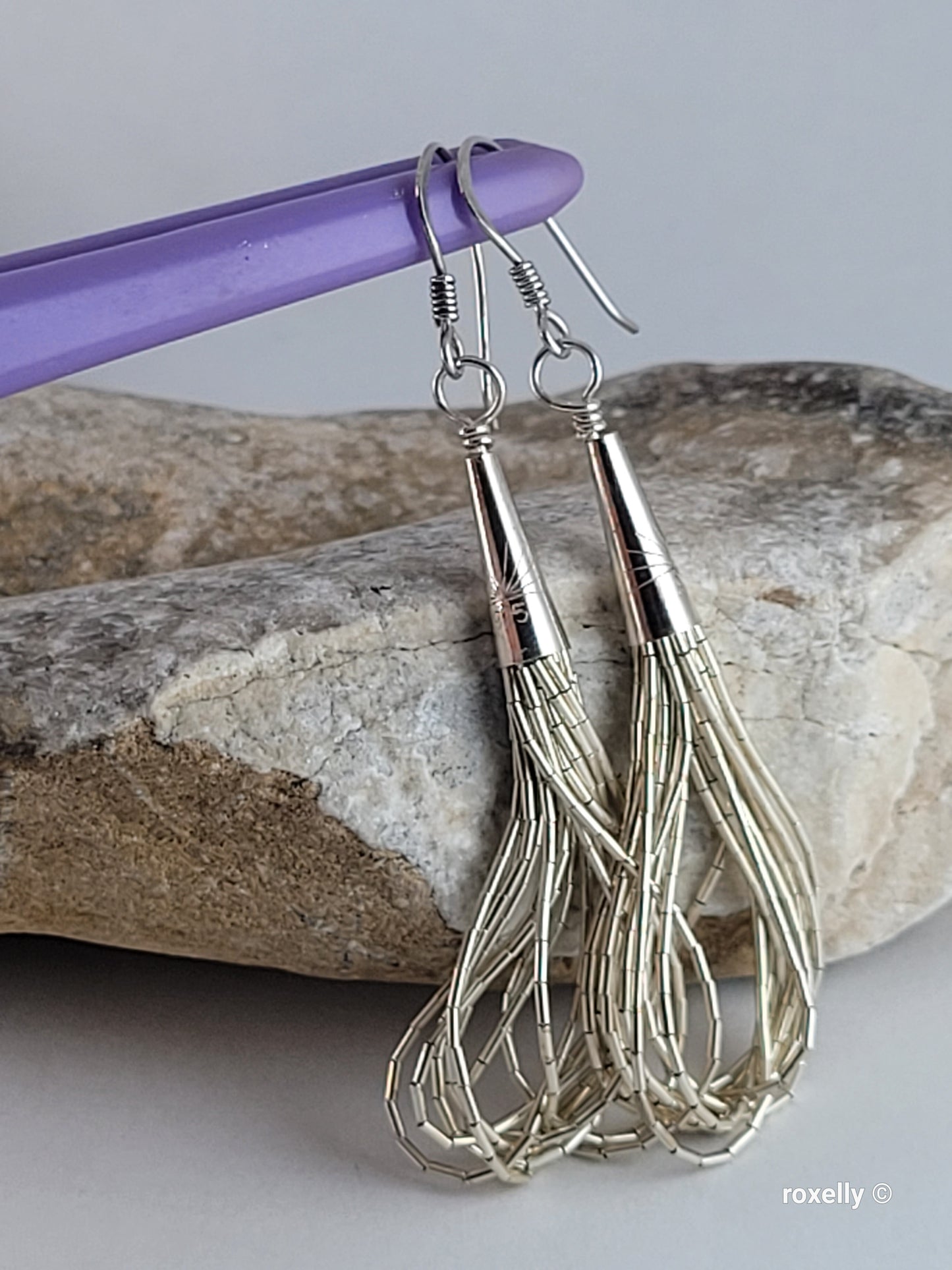 ❤️925 Beautiful Sterling Silver Navajo Liquid Design, 8 Strands Earrings!