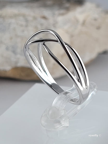 ❤️14k Size 8 Precious Solid White Gold Open Design Ring!