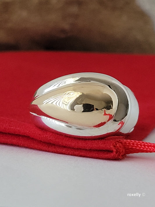 ❤️925 Size 7 Beautiful Sterling Silver and 14k Solid Gold Dome Ring!