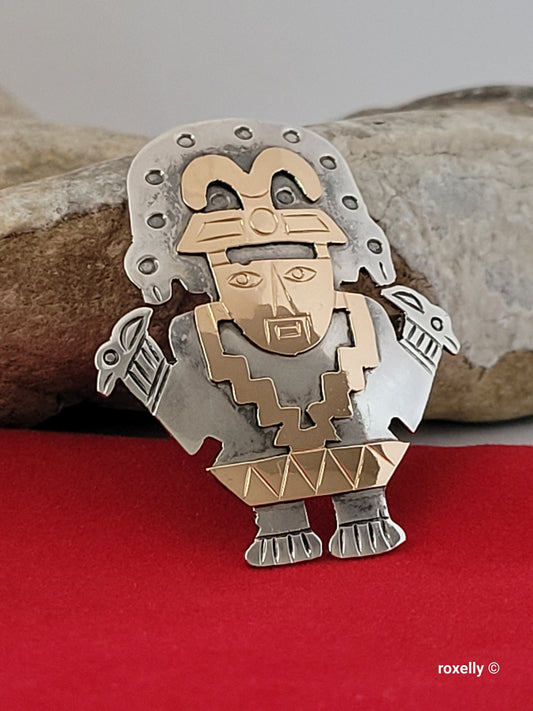 ❤️925 Sterling Silver and 18k Solid Yellow Gold Handmade Pendant!