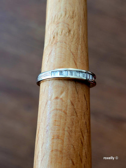 ❤️14k Size 6.5 Precious Solid White Gold Genuine Diamond Band Ring!