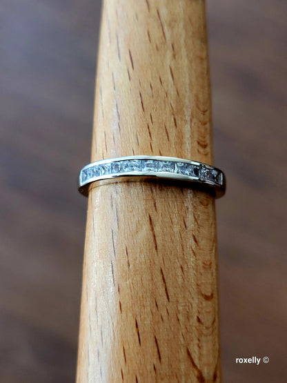 ❤️14k Size 8 Precious Solid White Gold Cubic Zirconia Band Ring!