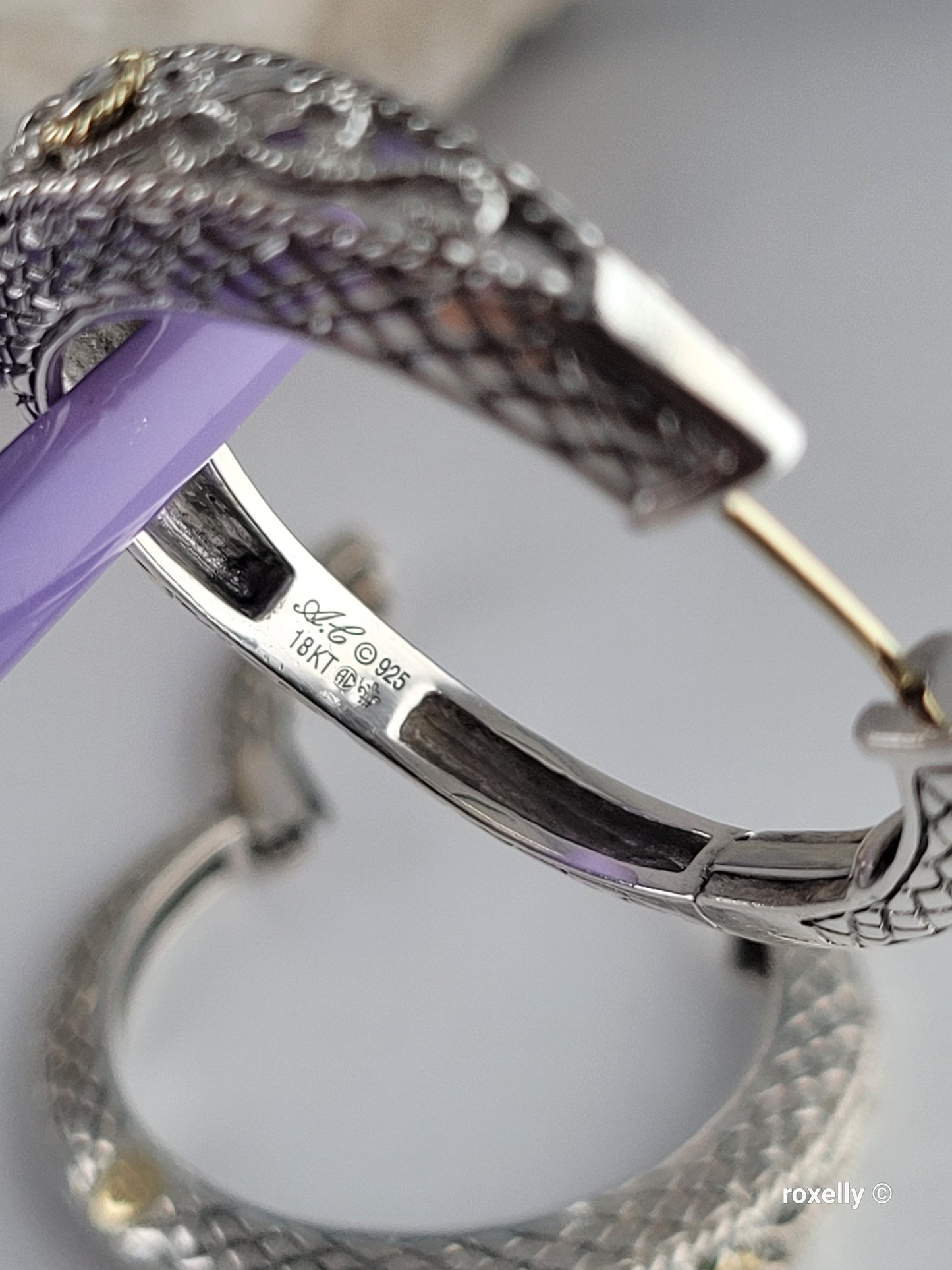 ❤️925 Precious Sterling Silver & 18k Solid Gold Diamond Filigree Design Earrings!