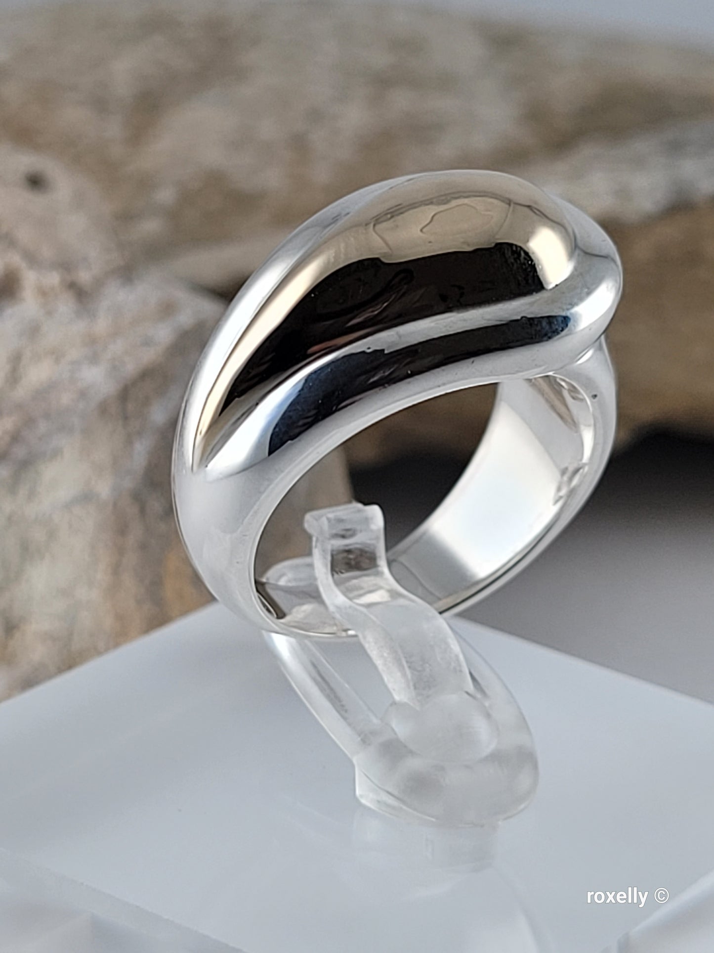 ❤️925 Size 7 Beautiful Sterling Silver and 14k Solid Gold Dome Ring!