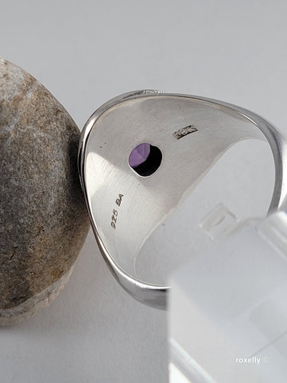 ❤️925 Size 10 Gorgeous Sterling Silver and 18k Solid Yellow Gold Amethyst Ring!