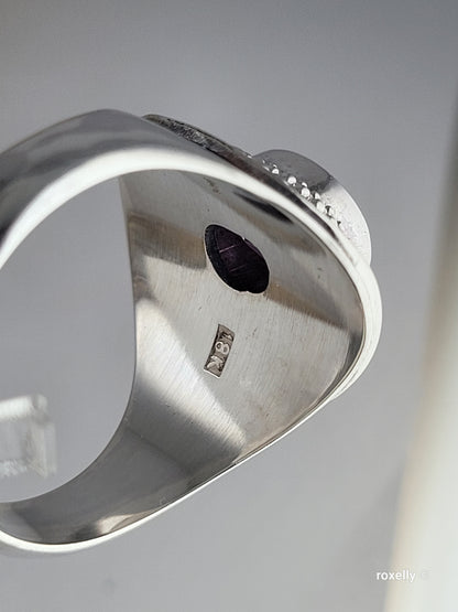 ❤️925 Size 10 Gorgeous Sterling Silver and 18k Solid Yellow Gold Amethyst Ring!