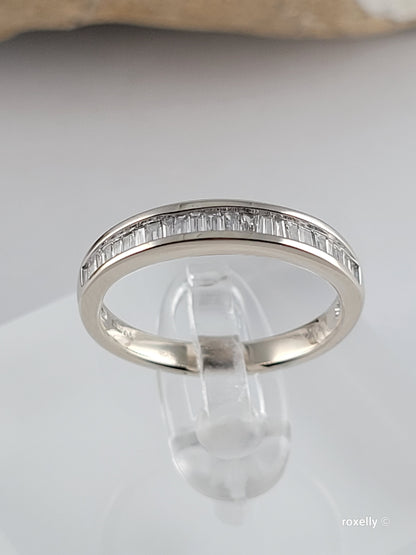 ❤️14k Size 6.5 Precious Solid White Gold Genuine Diamond Band Ring!