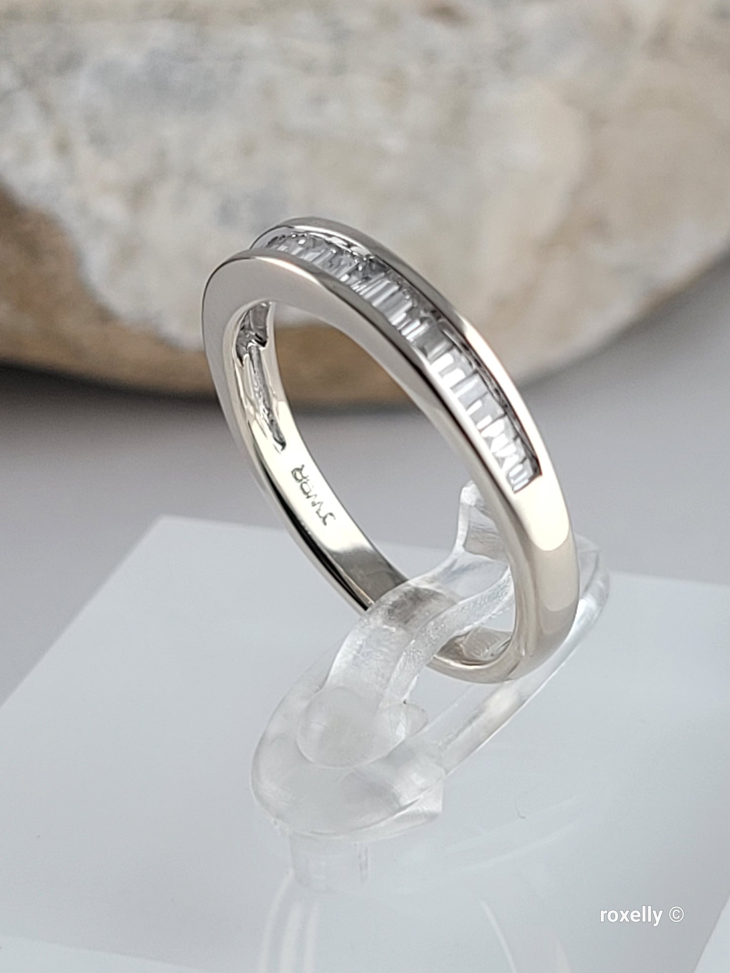 ❤️14k Size 6.5 Precious Solid White Gold Genuine Diamond Band Ring!