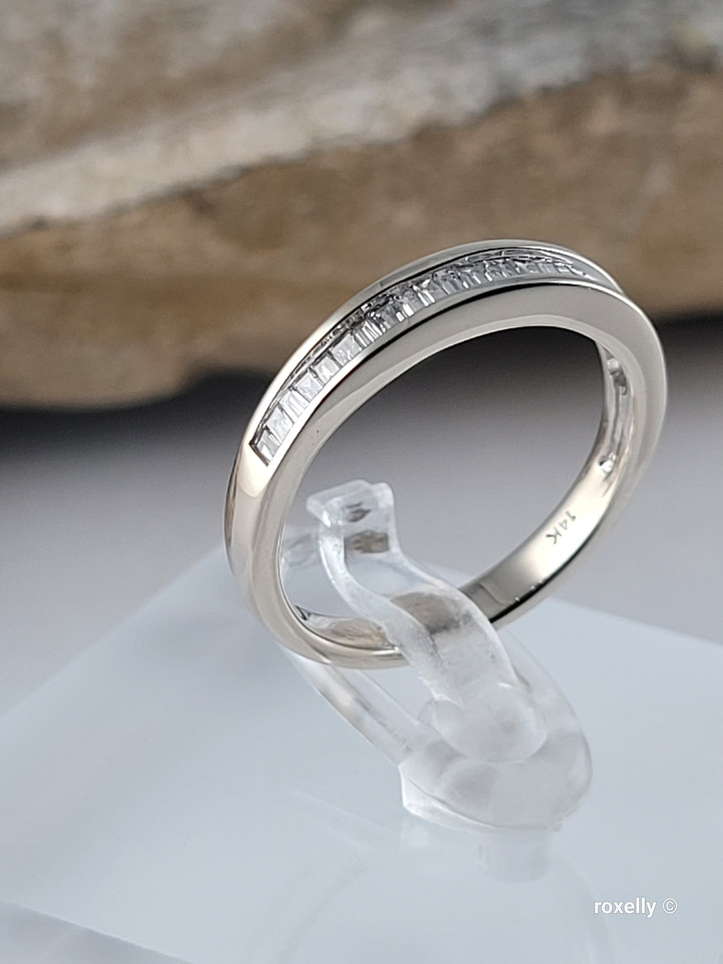 ❤️14k Size 6.5 Precious Solid White Gold Genuine Diamond Band Ring!