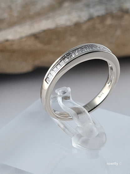 ❤️14k Size 6.5 Precious Solid White Gold Genuine Diamond Band Ring!