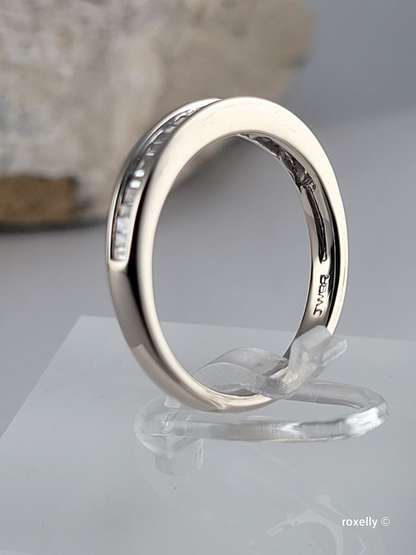 ❤️14k Size 6.5 Precious Solid White Gold Genuine Diamond Band Ring!