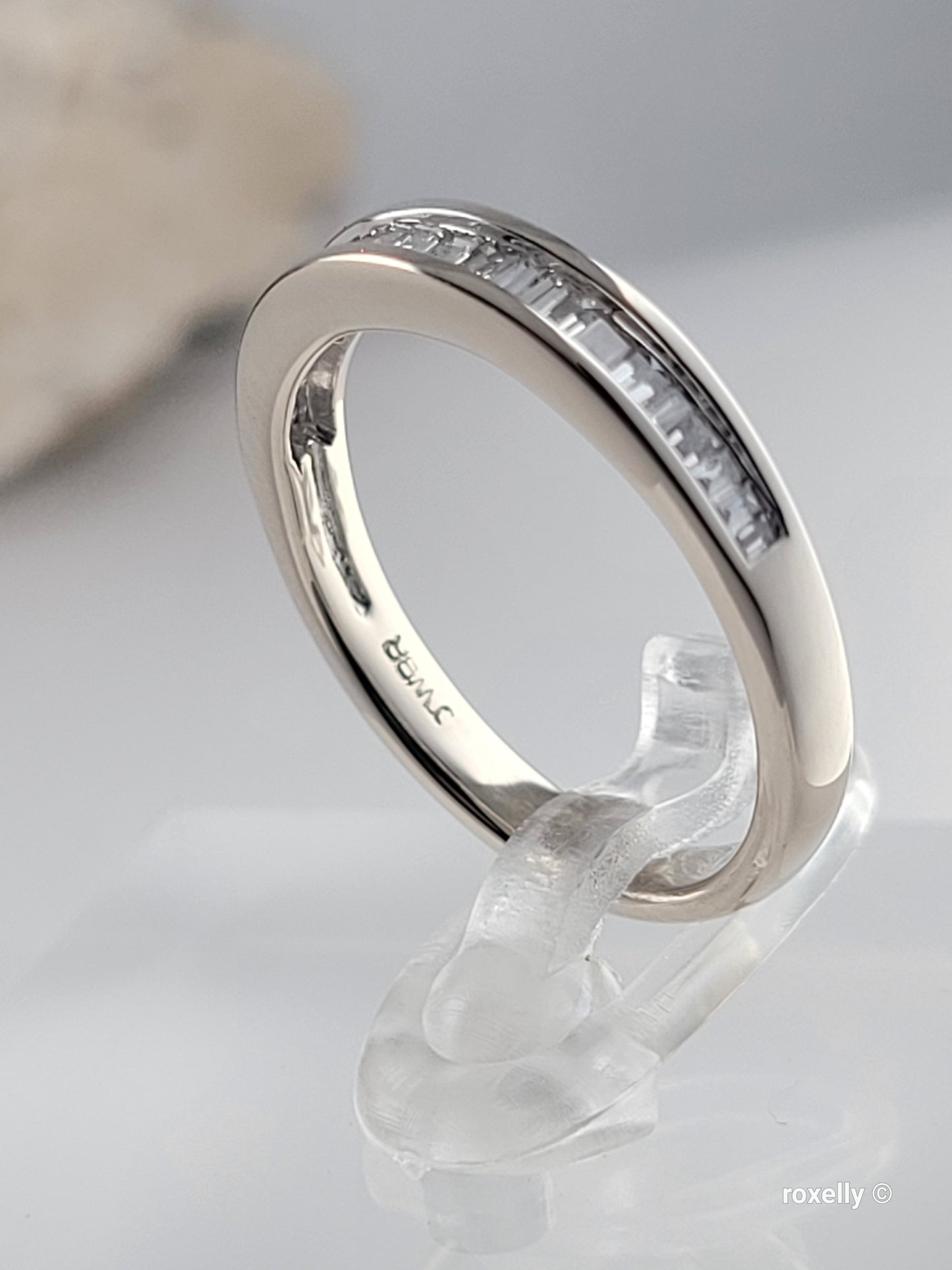 ❤️14k Size 6.5 Precious Solid White Gold Genuine Diamond Band Ring!