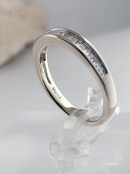 ❤️14k Size 6.5 Precious Solid White Gold Genuine Diamond Band Ring!