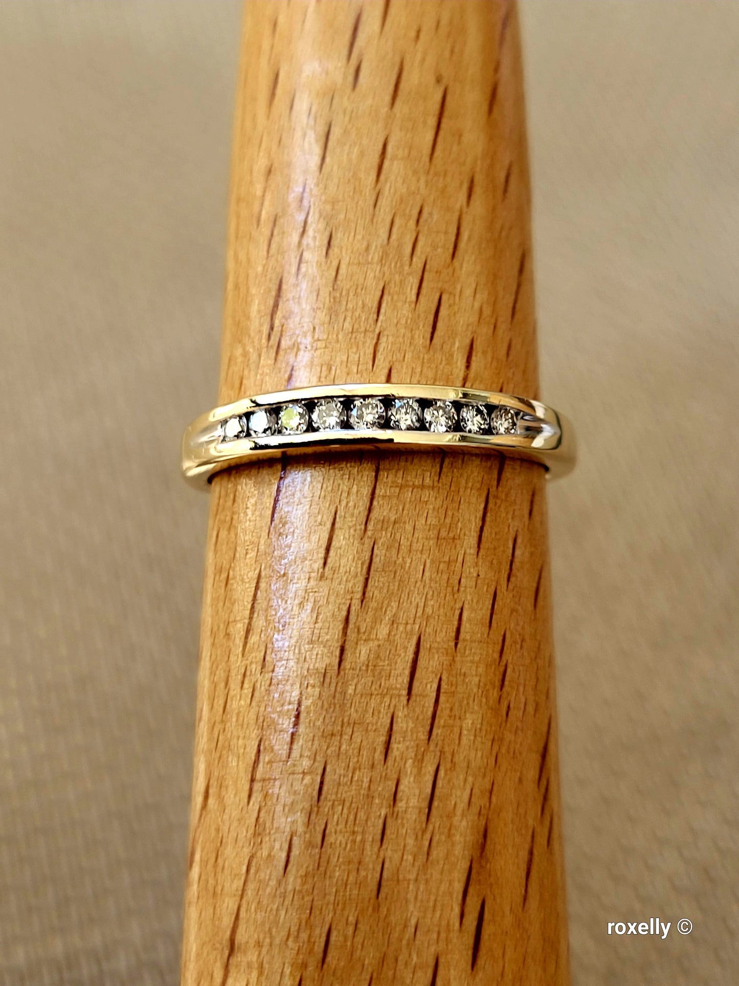 ❤️14k Size 8.5 Lovely Solid Yellow Gold Genuine Diamonds Band Ring!