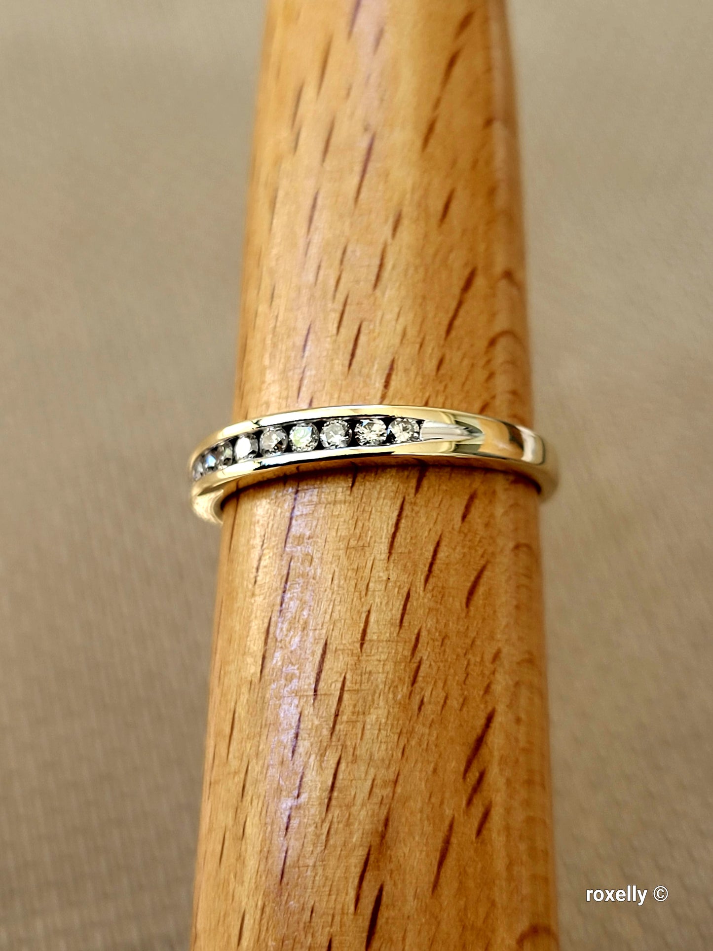 ❤️14k Size 8.5 Lovely Solid Yellow Gold Genuine Diamonds Band Ring!