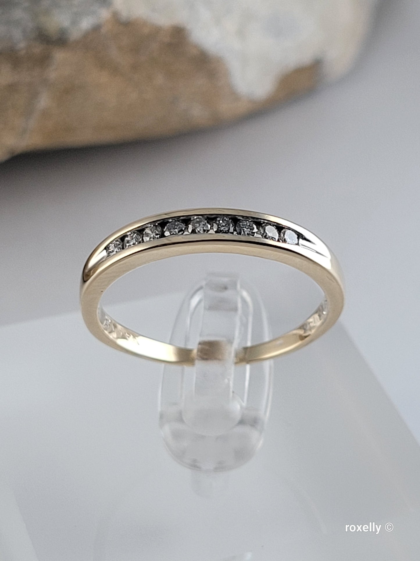 ❤️14k Size 8.5 Lovely Solid Yellow Gold Genuine Diamonds Band Ring!