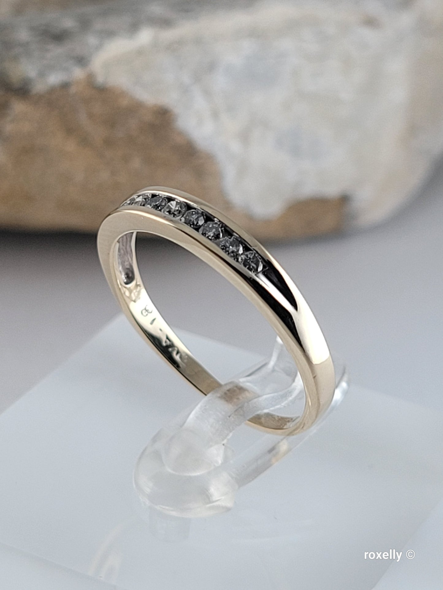 ❤️14k Size 8.5 Lovely Solid Yellow Gold Genuine Diamonds Band Ring!