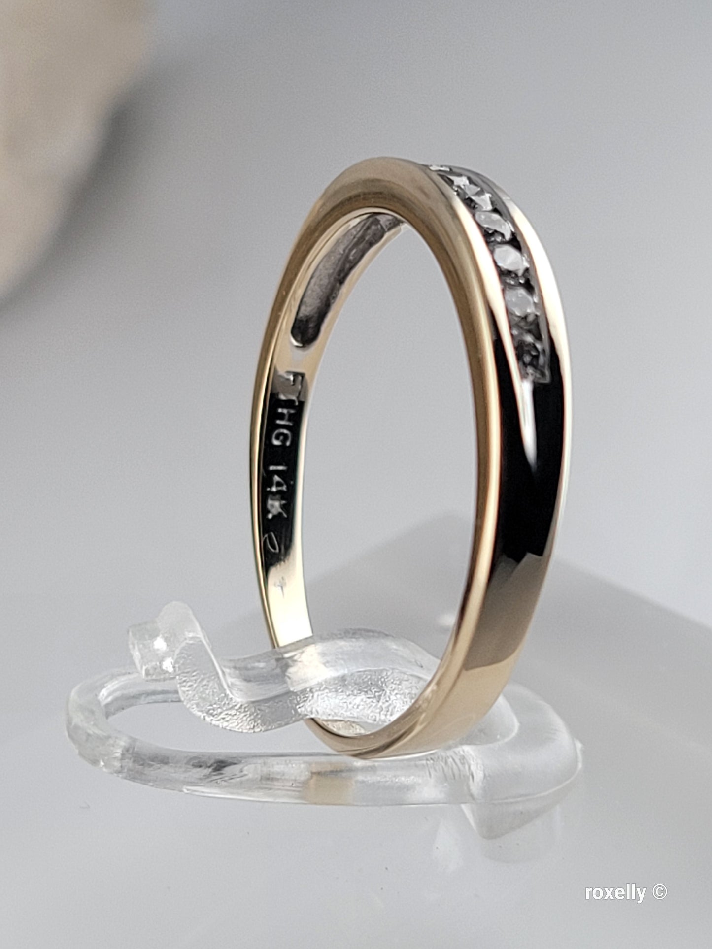 ❤️14k Size 8.5 Lovely Solid Yellow Gold Genuine Diamonds Band Ring!