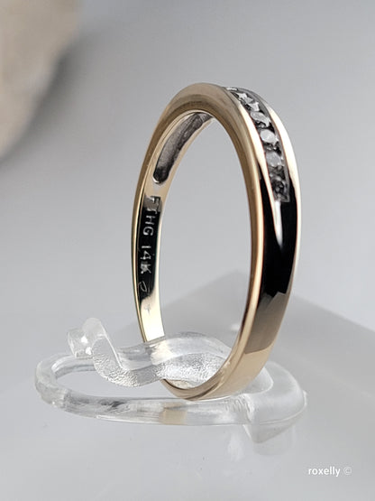 ❤️14k Size 8.5 Lovely Solid Yellow Gold Genuine Diamonds Band Ring!