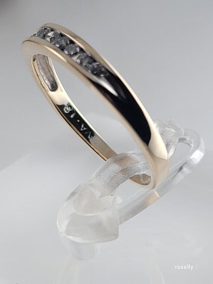 ❤️14k Size 8.5 Lovely Solid Yellow Gold Genuine Diamonds Band Ring!