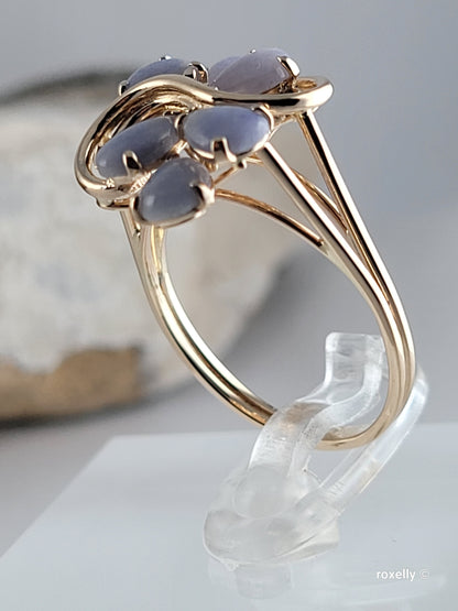 ❤️14k Size 7.25 Precious Solid Yellow Gold Flower-Shaped Lavender Gemstone  Ring!
