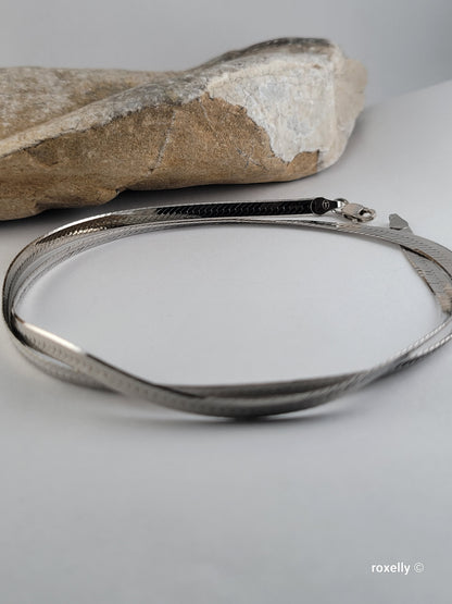 925 Sterling Silver Herringbone Necklace Made in Italy