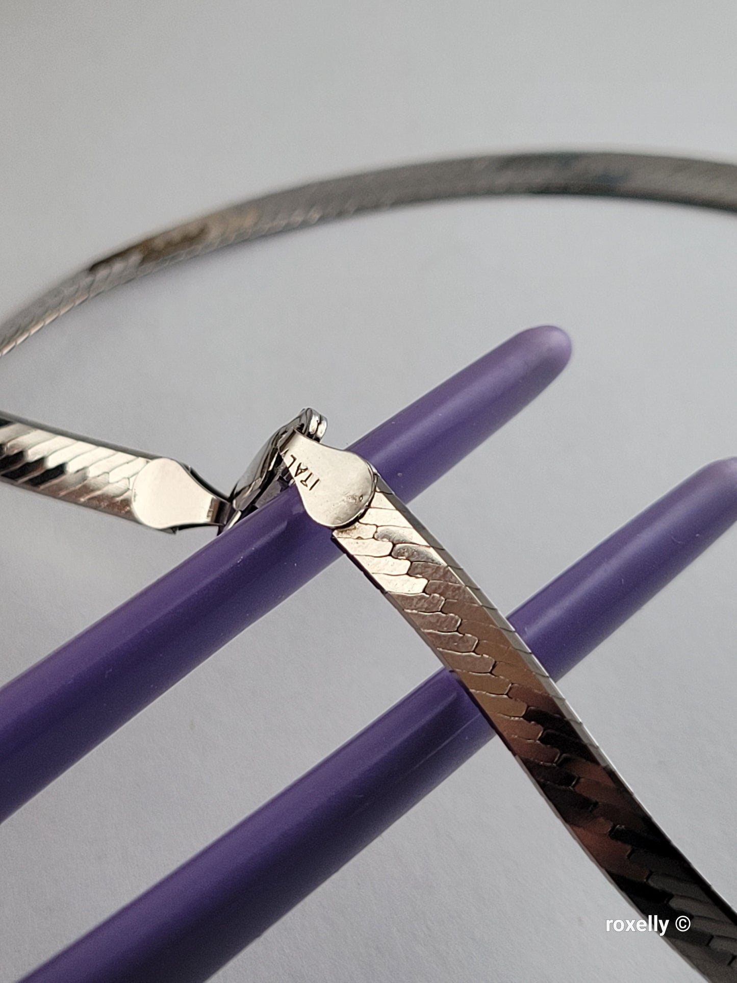 925 Sterling Silver Herringbone Necklace Made in Italy