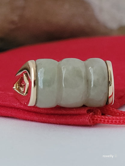 14k Yellow Gold Natural Jade Ring Size 9 Solid Gold!