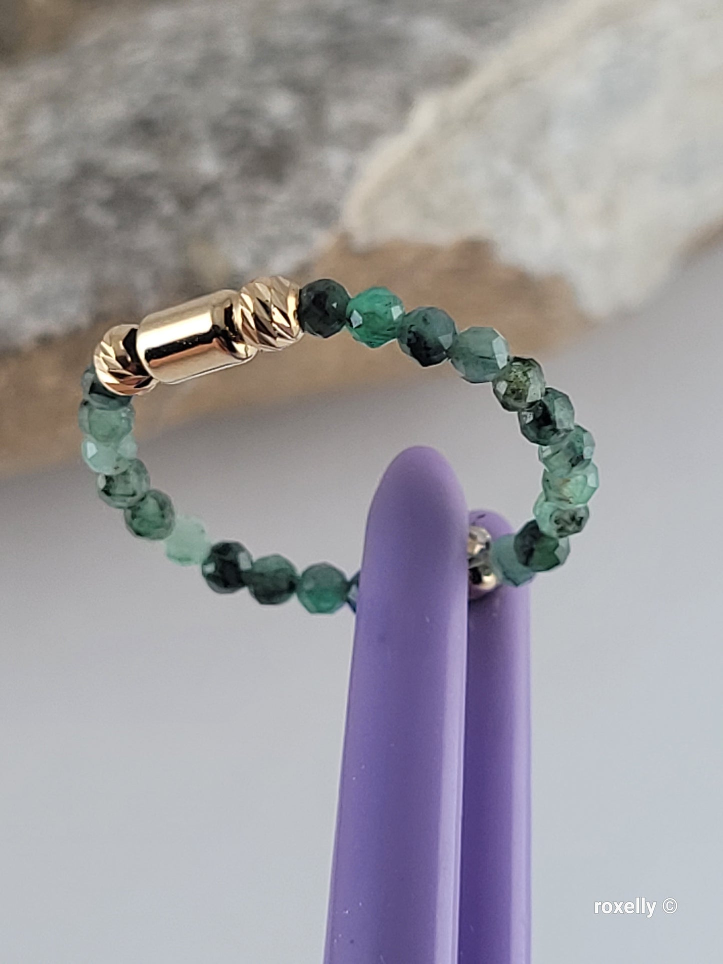 18k Yellow Gold Emerald Sparks Ring Size 6.75 Solid Gold!!