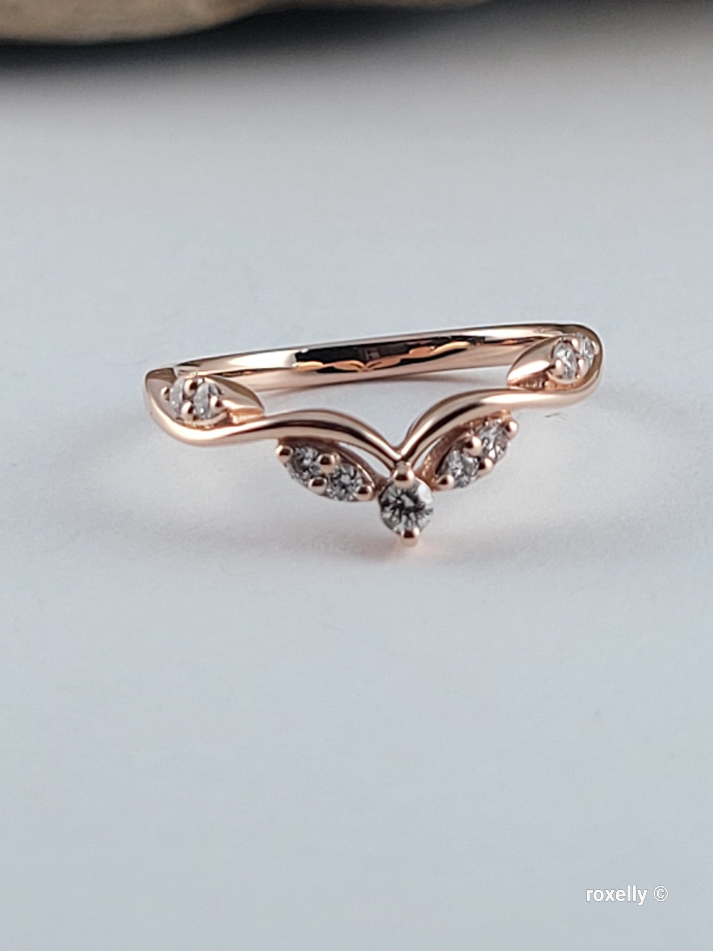 14k Rose Gold Diamonds Ring Size 4 Tiara Solid Gold!