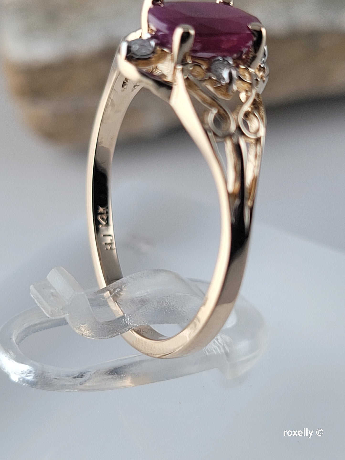 14k Yellow Gold Ruby Diamonds Ring Size 6 Solid Gold!