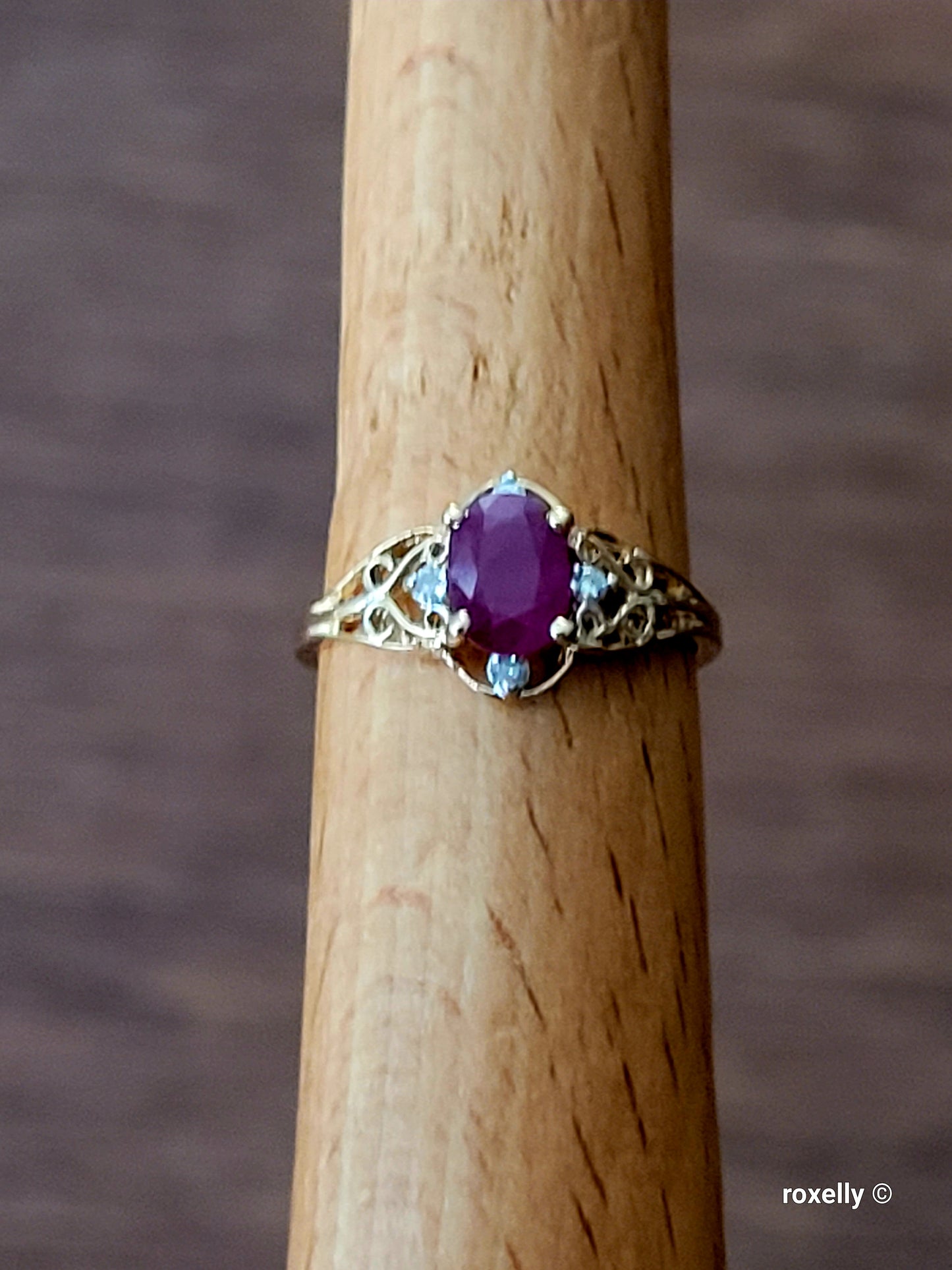14k Yellow Gold Ruby Diamonds Ring Size 6 Solid Gold!