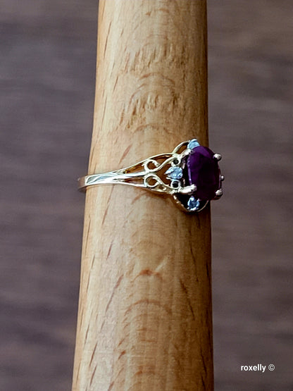 14k Yellow Gold Ruby Diamonds Ring Size 6 Solid Gold!