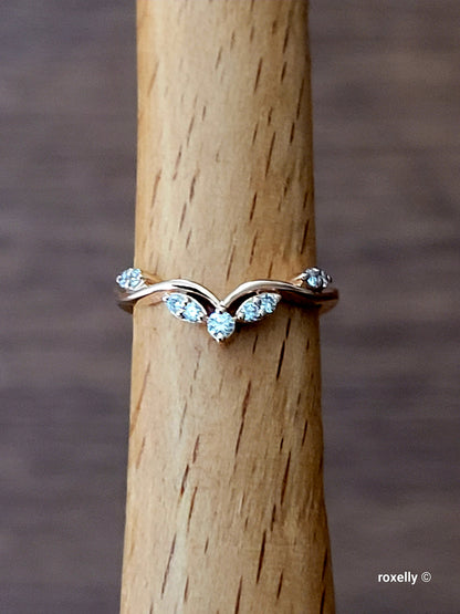 14k Rose Gold Diamonds Ring Size 4 Tiara Solid Gold!