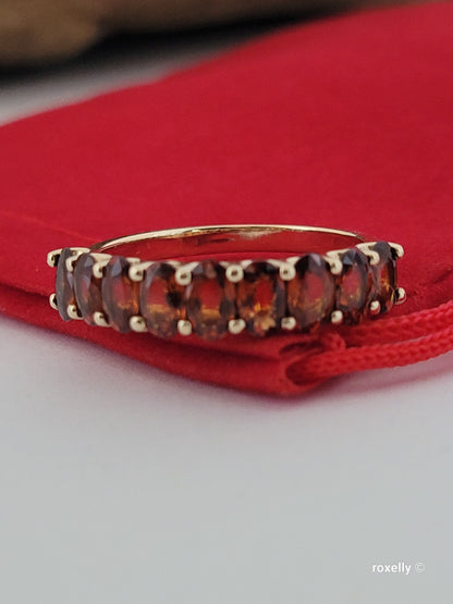 14k Yellow Gold Citrine Madeira Ring Size 8 Solid Gold