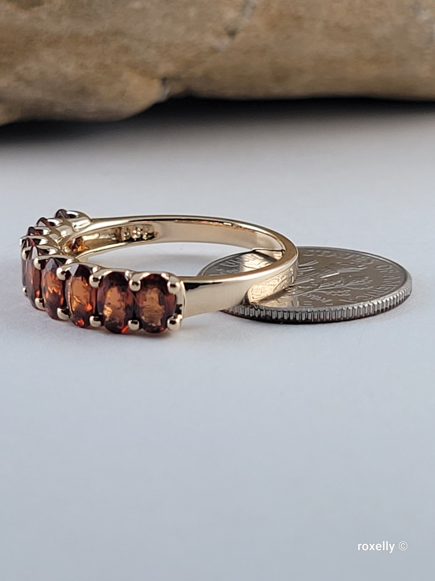 14k Yellow Gold Citrine Madeira Ring Size 8 Solid Gold