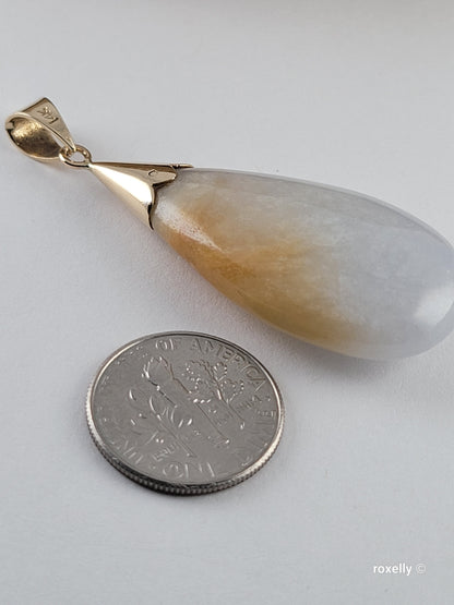 14k Yellow Gold Natural Jade Vintage Pendant Solid Gold/ Dije de Oro Amarillo con 1 Jade Natural! 👌🎁