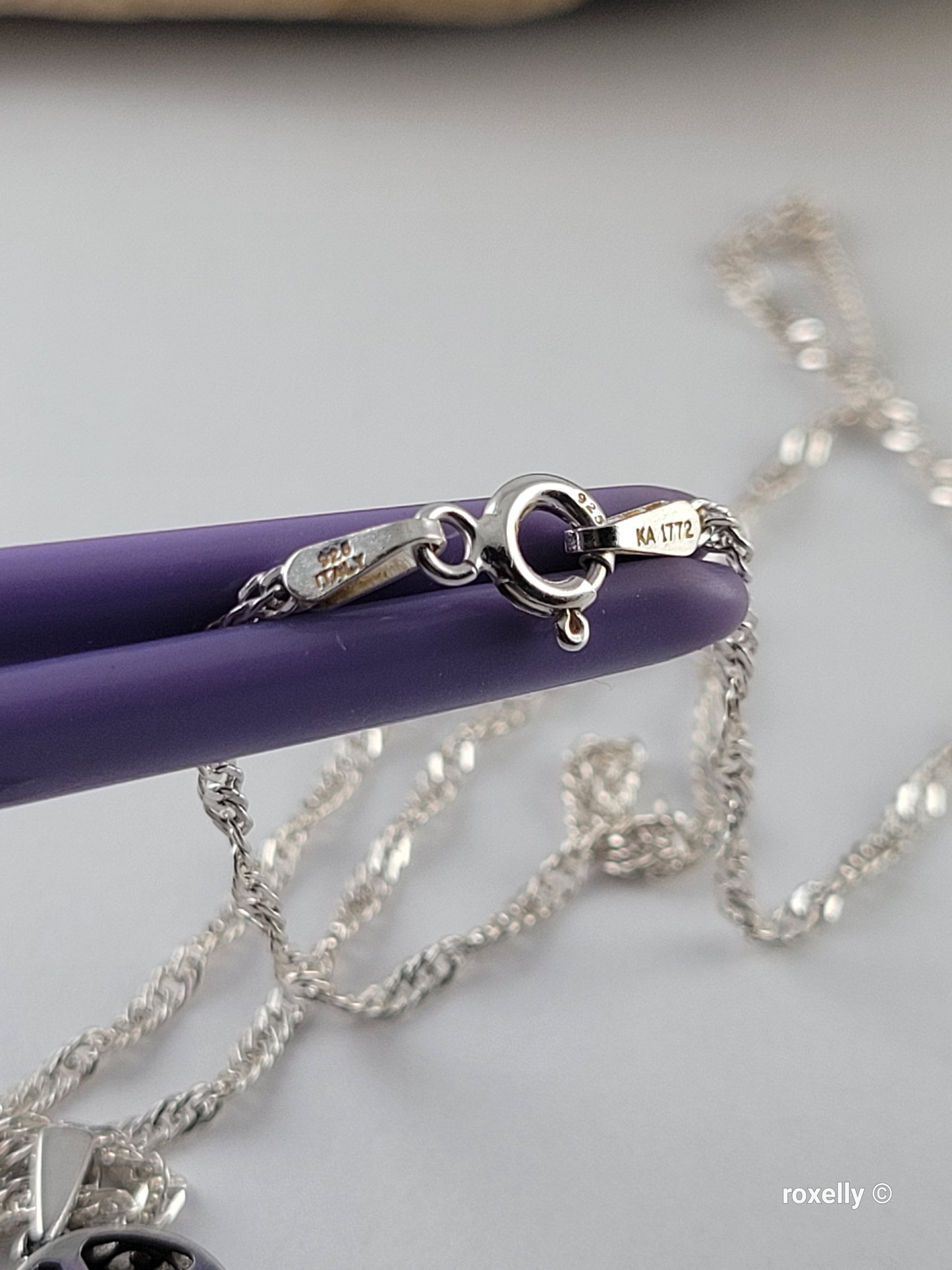 925 Sterling Silver Diamonds Pendant and Necklace Made in Italy